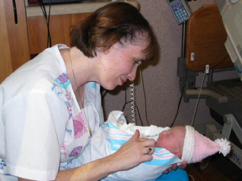 5 August 2002 Rhonda holding Jane